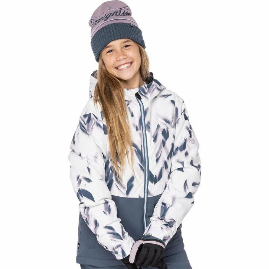 * Wholesale 686 Girl'S Athena Insulated Jacket White Herringbn Clrblk Best