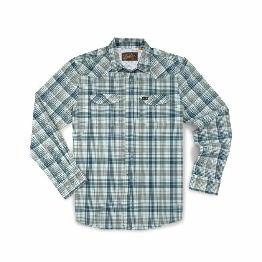 * Latest Fashion Howler Bros H Bar B Tech Long Sleeve Lattice Plaid Clearance